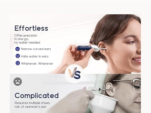 Earwax removal efficient tweezers water free