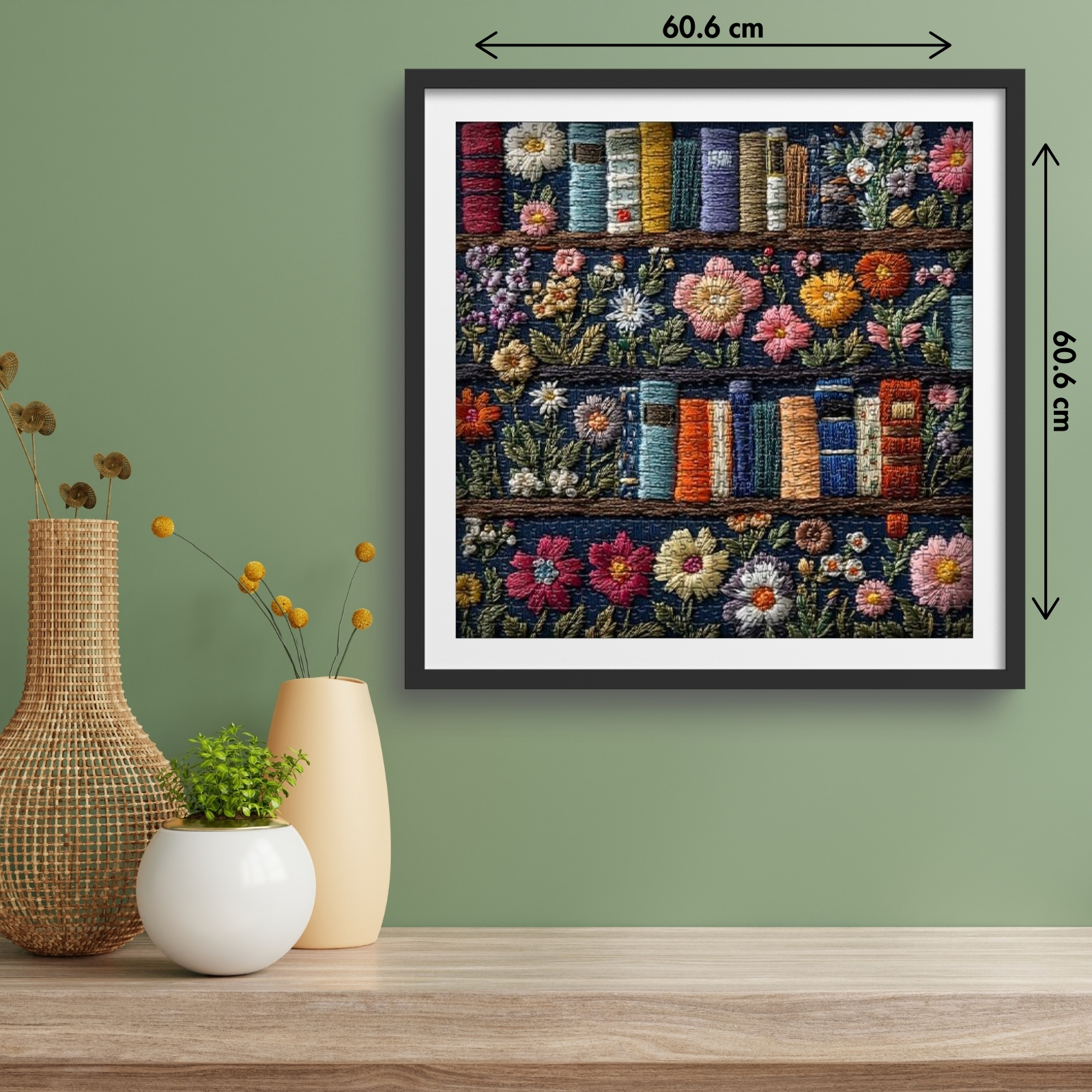 Flowers and Books 1000 Piece Jigsaw Puzzle for Adults - Framed