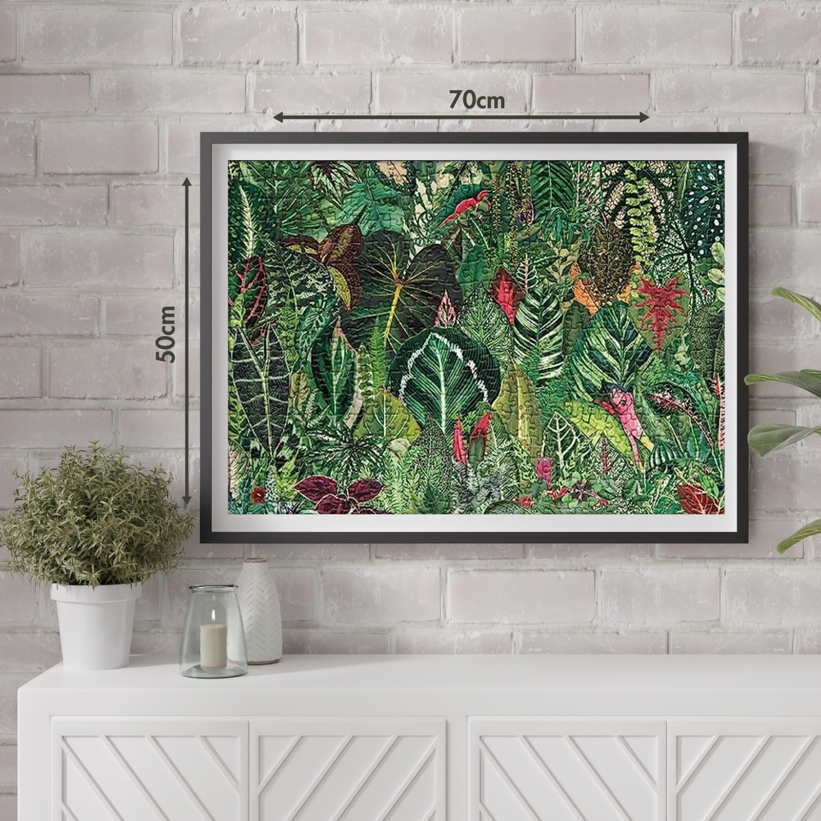 Houseplant 1000 piece jigsaw puzzle for adults - This plant jigsaw puzzle is a list of 86 plants from throughout the world. The leaves of Begonia, Fern, Coleus, Croton, Hibiscus, and other plants are collected in the puzzles for adults. The 1000 piece puzzle has vibrant and eye-catching colors.