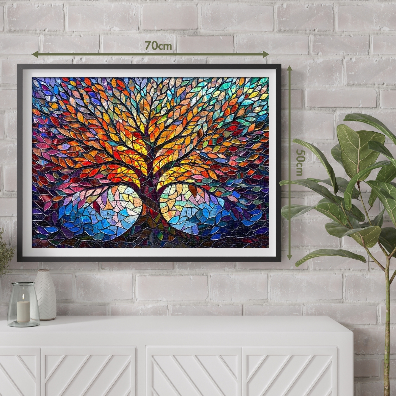 Mosaic Tree of Life 1000 Piece Jigsaw Puzzle for Adults