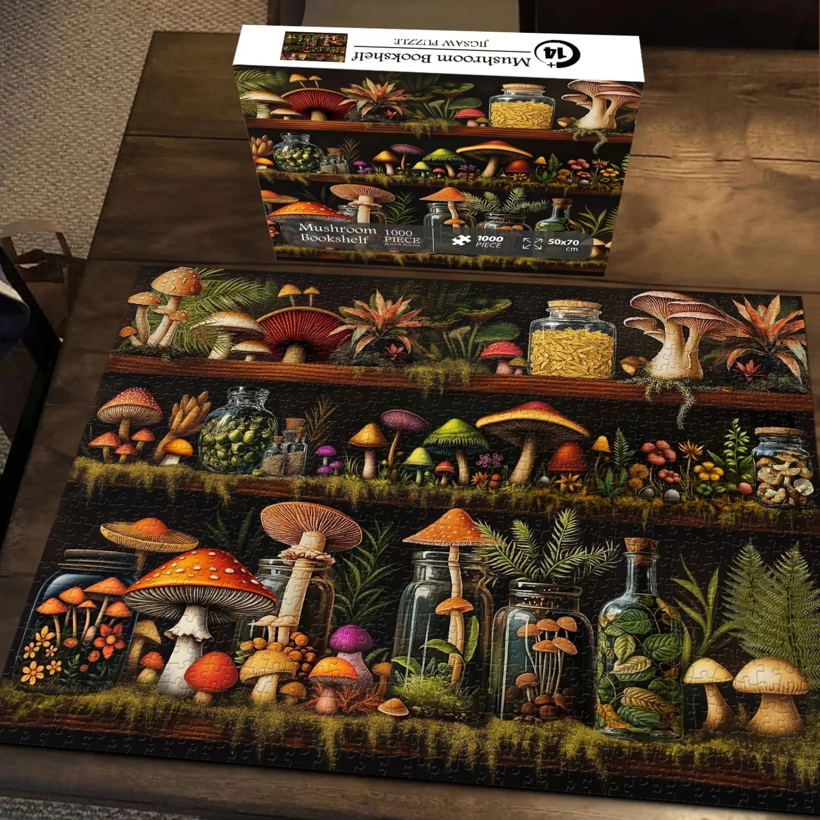 Mushroom Bookshelf 1000 Piece Jigsaw Puzzle