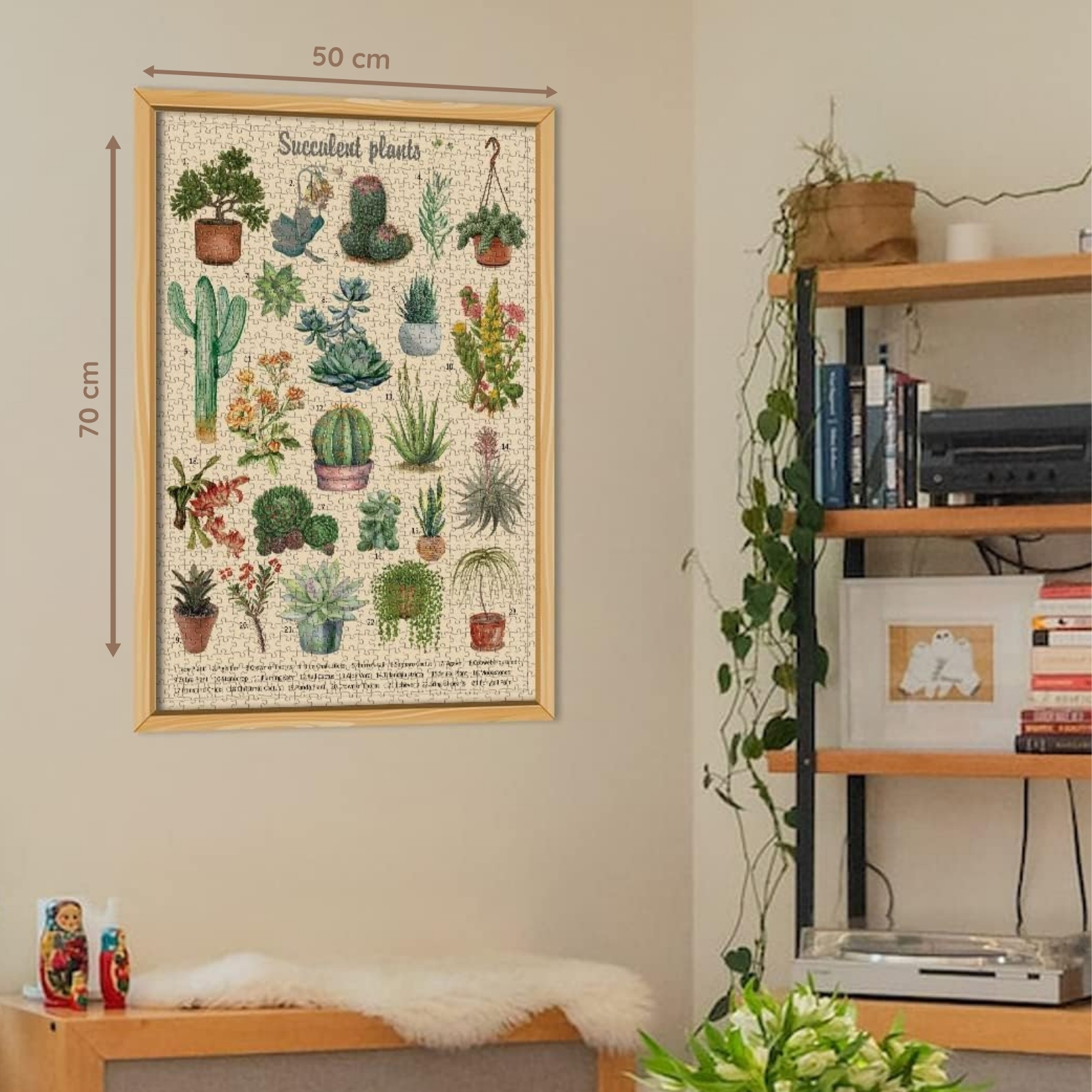 Succulents 1000 Piece Jigsaw Puzzle for Adults - Framed