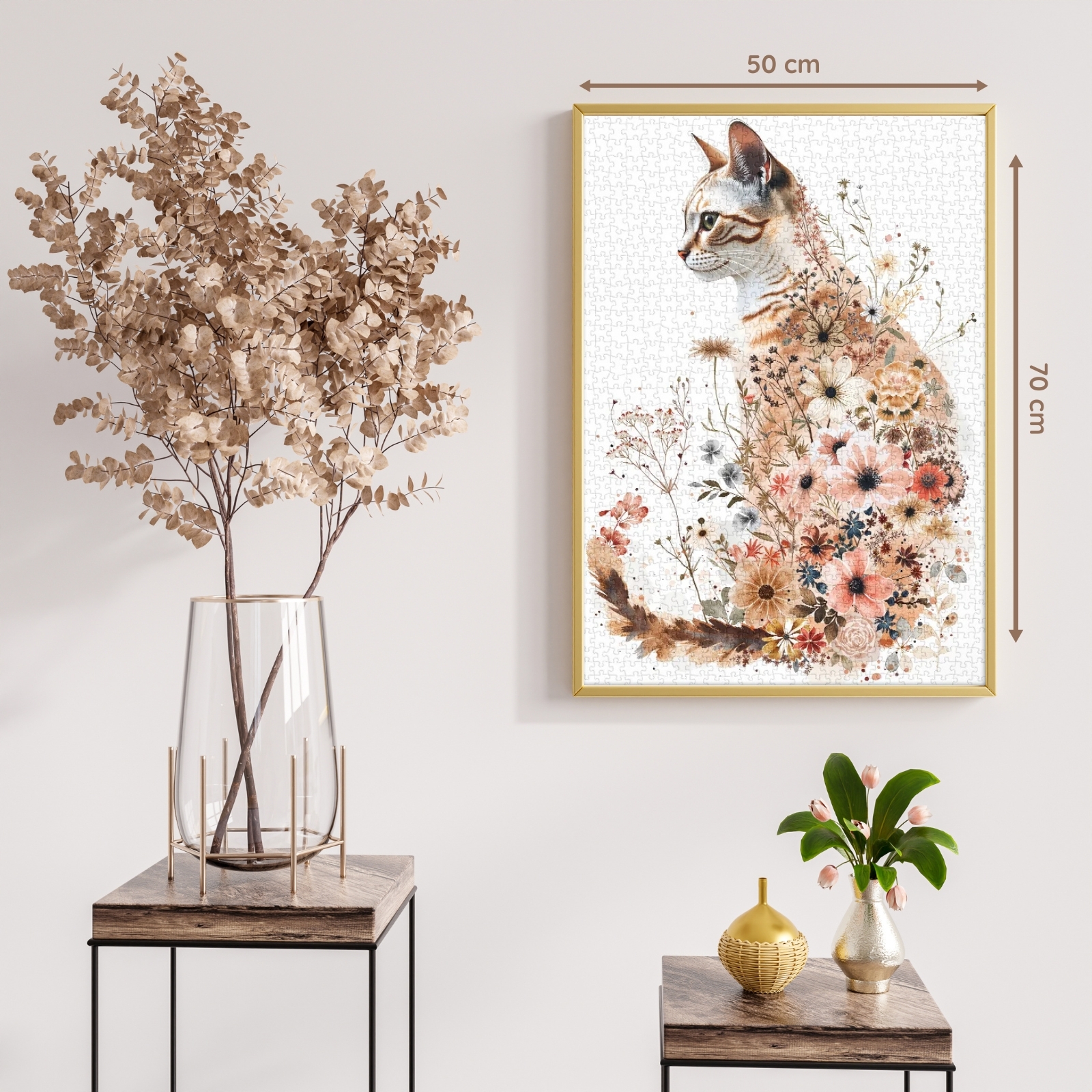 Flower Cat 1000 Piece Jigsaw Puzzle for Adults