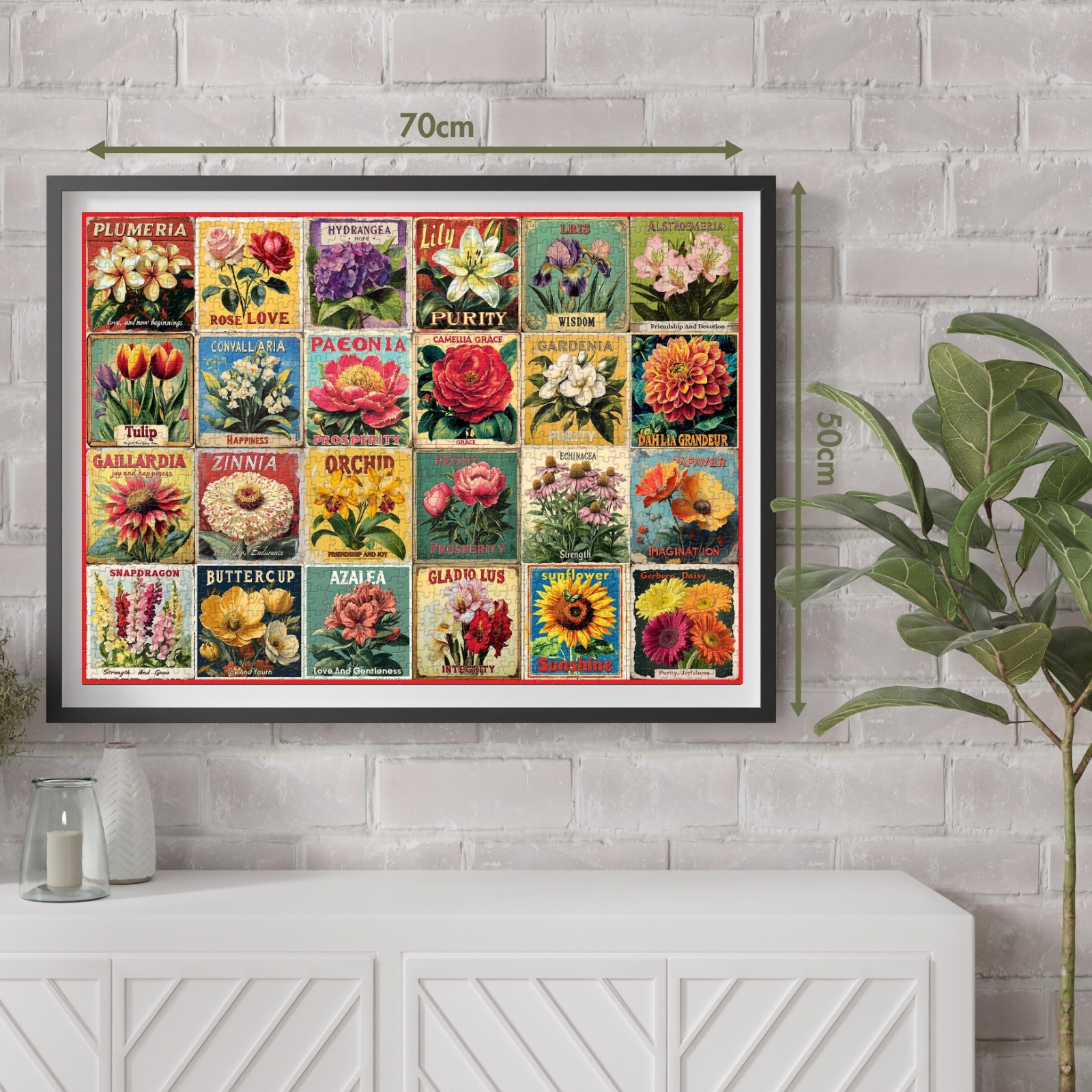 Floral Collage 1000 Piece Jigsaw Puzzle for Adults