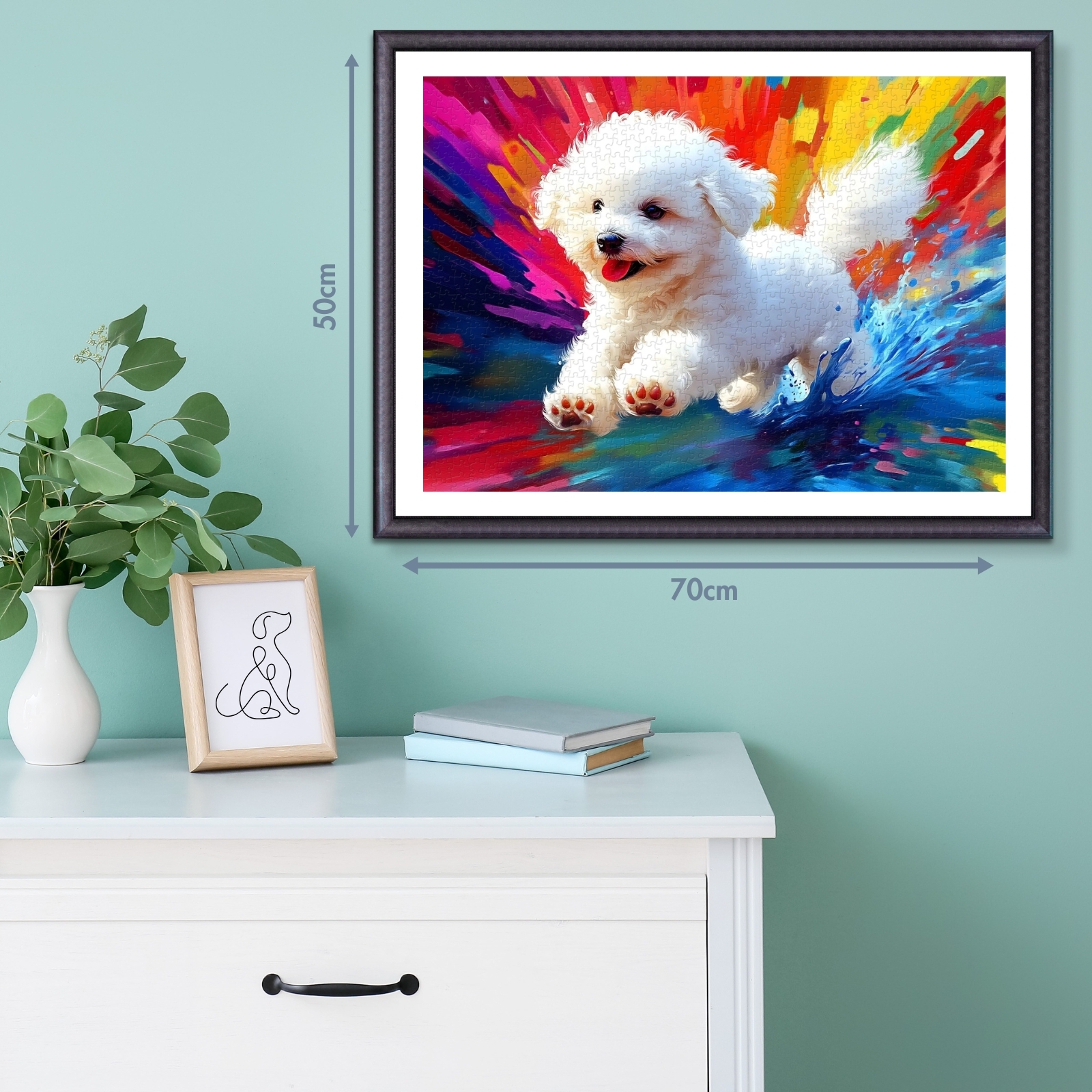 White Puppy Joy 1000 Piece Jigsaw Puzzle for Adults