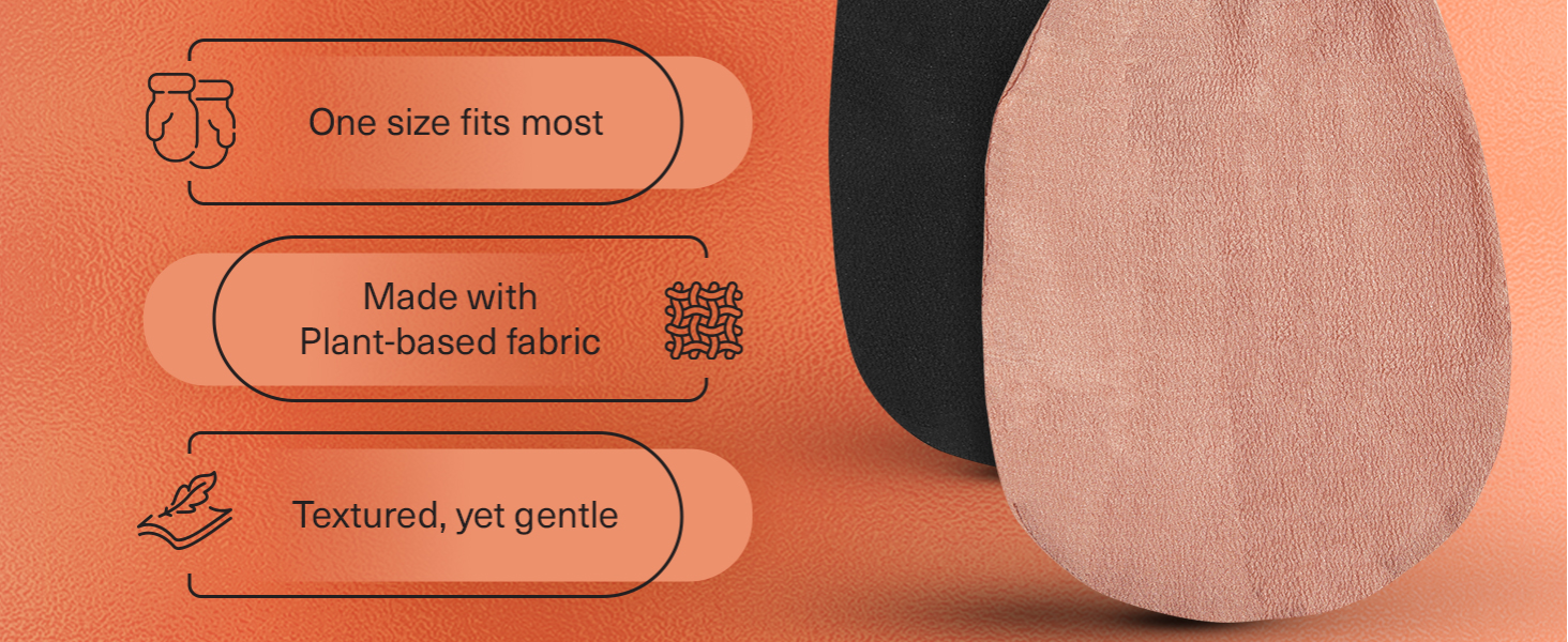 Kitsch Exfoliating Gloves 2pc Set - Black & Terracotta