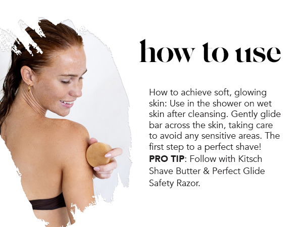 Kitsch Exfoliating Sugar Scrub for Body &ndash; All Natural Body Scrub Bar Soap for Smooth, Hydrated & Glowing Skin - Vegan Soap Bar Exfoliator for Men and Women - Made in the USA - 113g