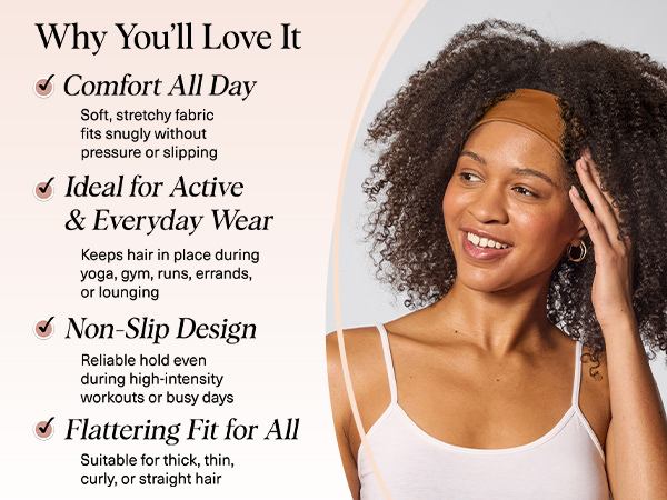 Kitsch Headbands for Women Non Slip - Running Headbands for Girls, Ideal for Working Out, Yoga, Gym, or Lounging | Stretchy Head Bands | Fashion Hair Accessories - Sedona, 3pcs