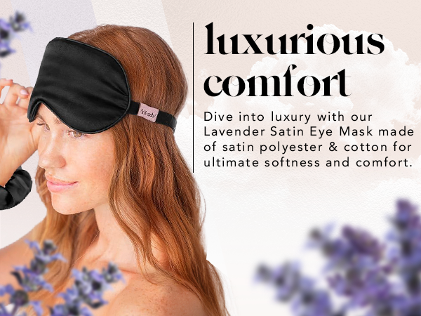 Kitsch Weighted Satin Sleep Mask - Weighted Eye Masks for Sleep and Travel - Lavender Sleeping Mask for Women and Men - Light Blocking, Adjustable Strap, Ultra-Soft (116g)