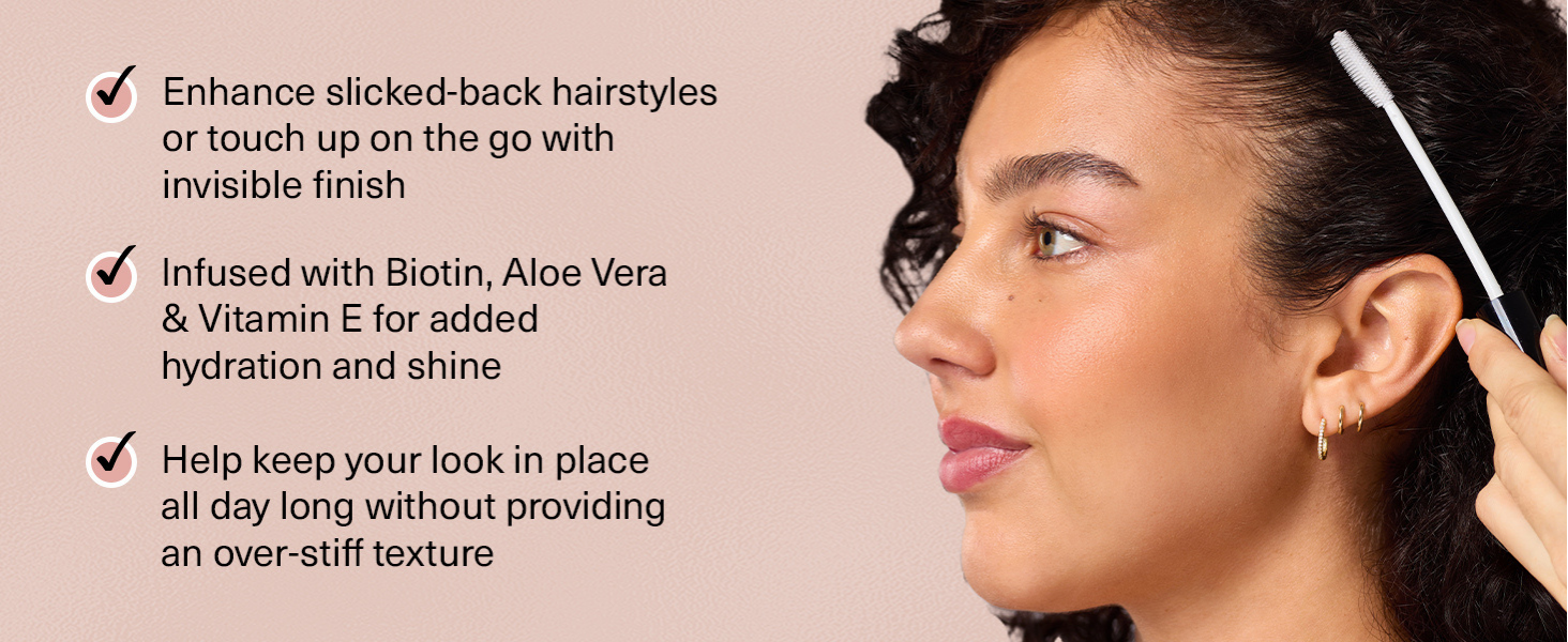 Kitsch Fly Away Stick for Hair - Taming Wand with Biotin, Aloe & Vitamin E - Clear Serum-Like Gel Hair Mascara for Baby Hairs - Lightweight & Multi-Use Hair Stick | Ideal Gifts for Women - 18mL