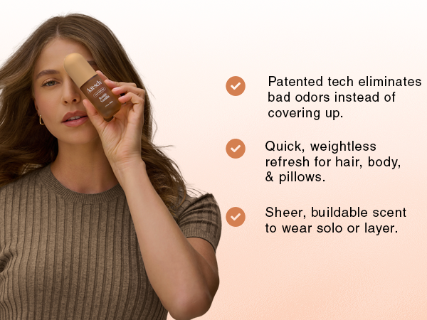 Kitsch Hair Perfume for Women - Rustic Vanilla | Clean, Deodorizing & Patented Odor-Eliminating Technology Hair Spray & Body Mist - Freshen Hair, Pillows - Warm Tonka, Vanilla & Cedar Blend - 50 mL