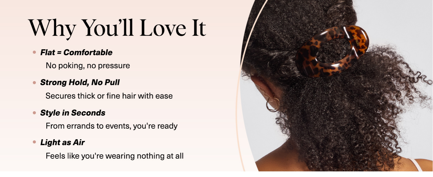 Kitsch Small Flat Claw Clips for Women - Stylish Flat Hair Clips, Strong Hold for Thick & Fine Hair | Non-Slip for Secure, Comfortable All-Day Wear | Ideal Gifts for Women -Tortoise Design