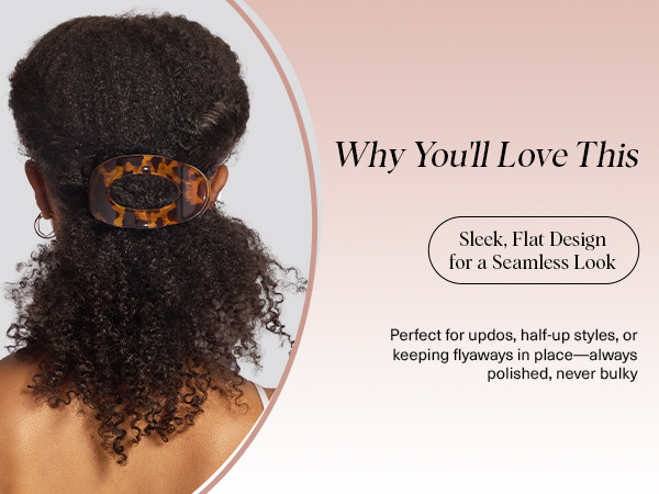 Kitsch Medium Flat Claw Clips for Women - Stylish Flat Hair Clips, Strong Hold for Thick & Fine Hair | Non-Slip for Secure, Comfortable All-Day Wear | Ideal Gifts for Women - Tortoise Design