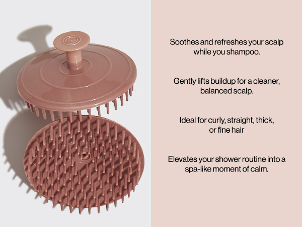 Kitsch Scalp Massager for Hair Care - Scalp Scrubber, Shampoo Brush & Exfoliator for Scalps- Hair Scrubber for Relaxing Bath - Terracotta
