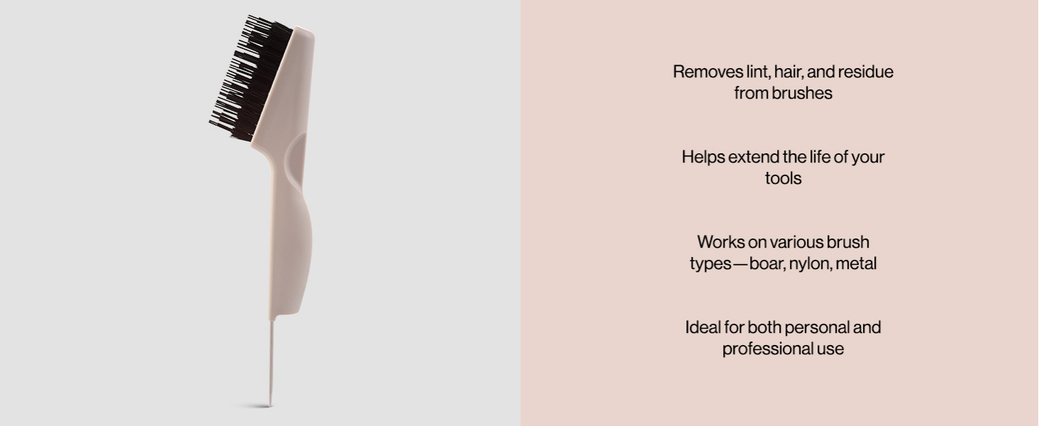 Kitsch Hair Brush Cleaner Tool | Double-Sided 2-in-1 Brush Cleaner for Hair Brushes & Combs | Eco-Friendly Cleaning Tool with Pick & Bristles, Perfect Gifts for Women | Hair Stylist Essentials