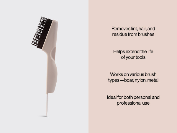 Kitsch Hair Brush Cleaner Tool | Double-Sided 2-in-1 Brush Cleaner for Hair Brushes & Combs | Eco-Friendly Cleaning Tool with Pick & Bristles, Perfect Gifts for Women | Hair Stylist Essentials