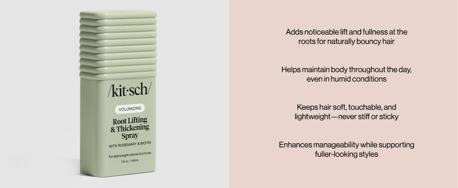 Kitsch Root Lifting Spray for Fine Hair - Thickening Hair Spray With Rosemary and Biotin | Lightweight Volumizing Spray for Instant Lift and Fullness | Adds Volume, Natural Hold - 148mL