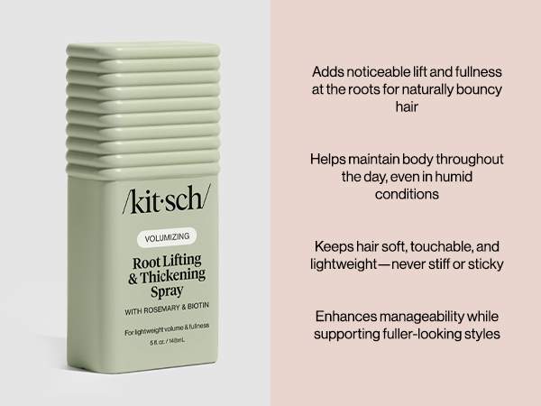 Kitsch Root Lifting Spray for Fine Hair - Thickening Hair Spray With Rosemary and Biotin | Lightweight Volumizing Spray for Instant Lift and Fullness | Adds Volume, Natural Hold - 148mL