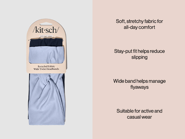 Kitsch Wide Headbands for Women Non Slip - Running Headbands for Girls, Ideal for Working Out, Yoga, Gym, or Lounging | Stretchy Head Bands | Fashion Hair Accessories - Garden Bouquet, 2pcs