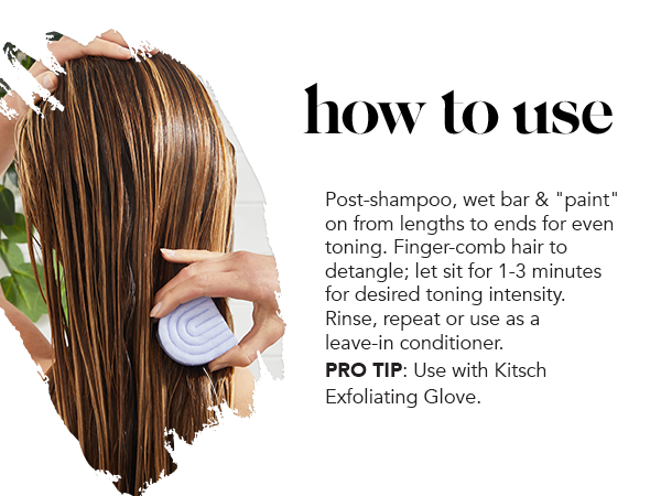 Kitsch Toning Purple Conditioner For Blondes & Color Treated Hair - Conditioner Bar For Women & Men - With Biotin for Strengthening & Neutralizing Brassy Tones - Vegan, Silicone & Sulfate Free