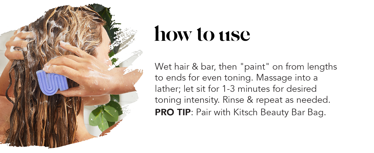 Kitsch Toning Purple Shampoo For Blondes & Color Treated Hair - Shampoo Bar For Women and Men - Biotin Shampoo for Strengthening & Neutralizing Brassy Tones - Vegan, Silicone & Sulfate Free