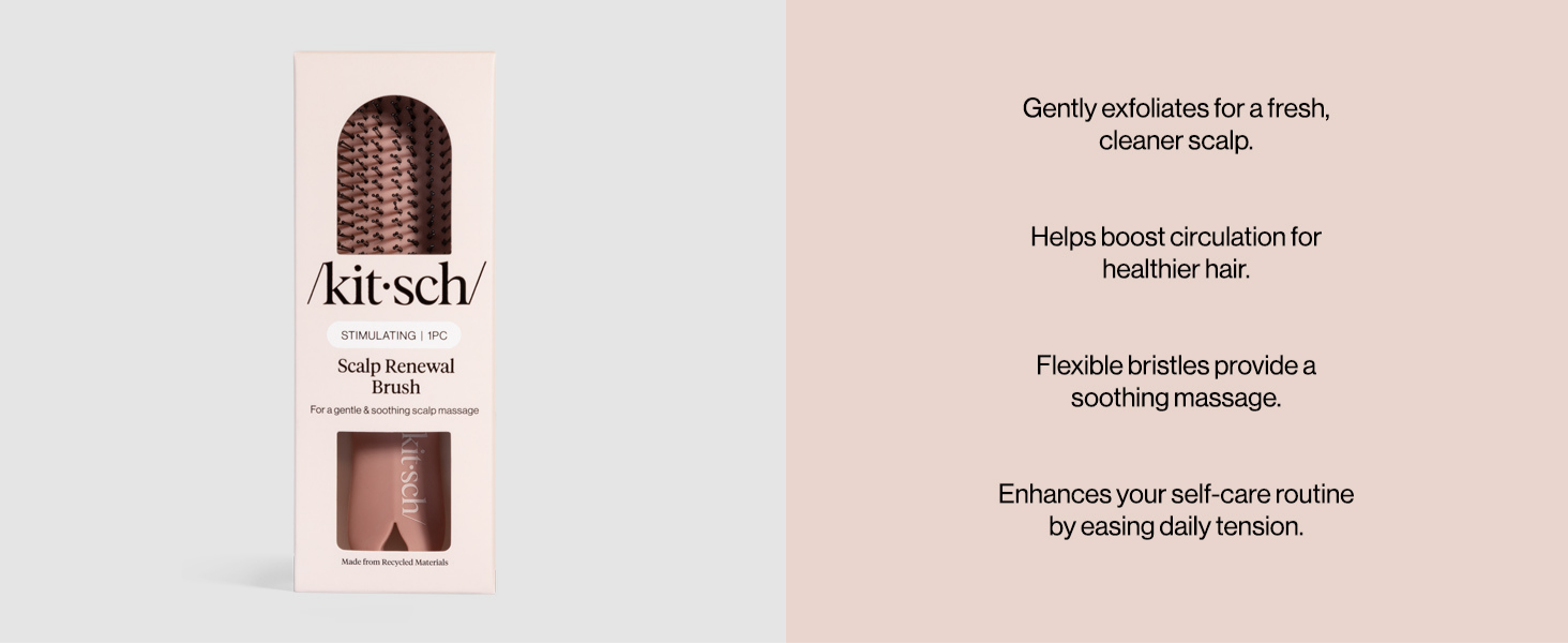 Kitsch Scalp Renewal Brush - Exfoliating & Scalp Massager for Hair Growth, Gentle Head Massage Brush to Remove Buildup, Boost Circulation & Relaxing Head Scrubber for Washing Hair - Terracotta