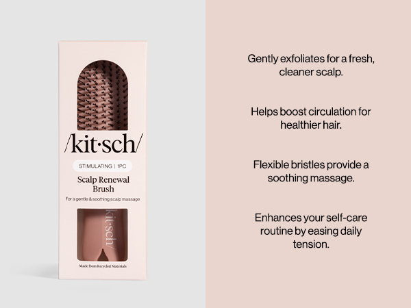 Kitsch Scalp Renewal Brush - Exfoliating & Scalp Massager for Hair Growth, Gentle Head Massage Brush to Remove Buildup, Boost Circulation & Relaxing Head Scrubber for Washing Hair - Terracotta