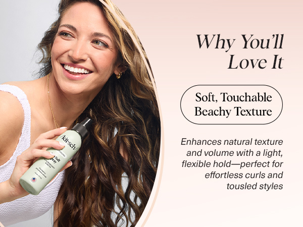 Kitsch Sea Salt Spray for Men and Women | Hair Spray with Rosemary, Biotin, Magnesium &ndash; Hair Texturizer for Natural Curls and Beach Waves | Ideal Gifts for Women, 177 mL