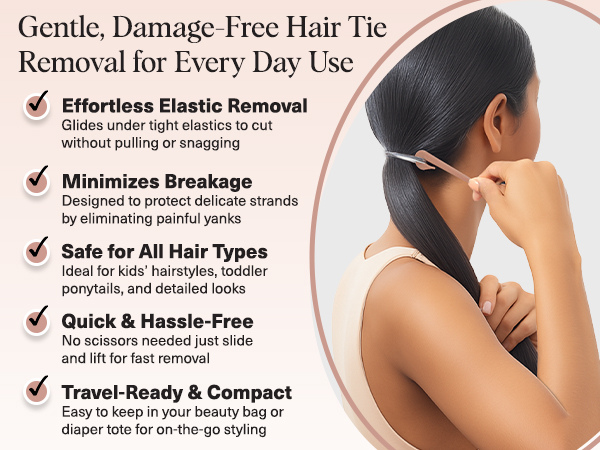 Kitsch Elastic Hair Tie Cutter Tool &ndash; Gentle, No Pull For Easy Elastic Bands For Hair Removal | Hair Rubber Bands Cutter | Ideal Gifts for Women &ndash; Multicolor, 3pc Set