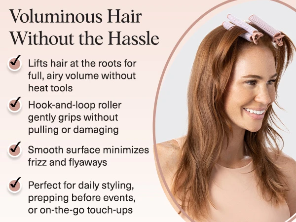 Kitsch Volumizing Hair Clips for Women - Hair Rollers for Volume & Curls - Volumizing Hair Products, Hair Roller Clips for Effortless Curls That Last - 2pc, Terracotta