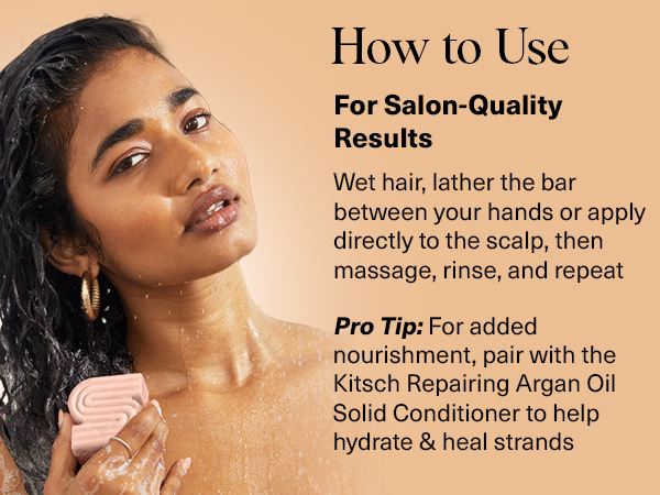 Kitsch Argan Oil Shampoo Bar for Hair Growth &ndash; Repairing Hair Shampoo for Women & Men &ndash; Strengthening & Moisturizing Hair Care &ndash; Paraben, Phthalates, Silicone & Sulfate Free - Made in USA