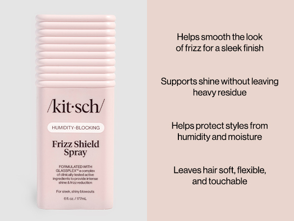 Kitsch Frizz Shield Hair Spray - Frizz Control Hairspray for Smooth, Glass-Like Finish | Lightweight Heat Protectant Hair Care with Argan Oil, No Heavy Residue | Anti Humidity Spray for Hair