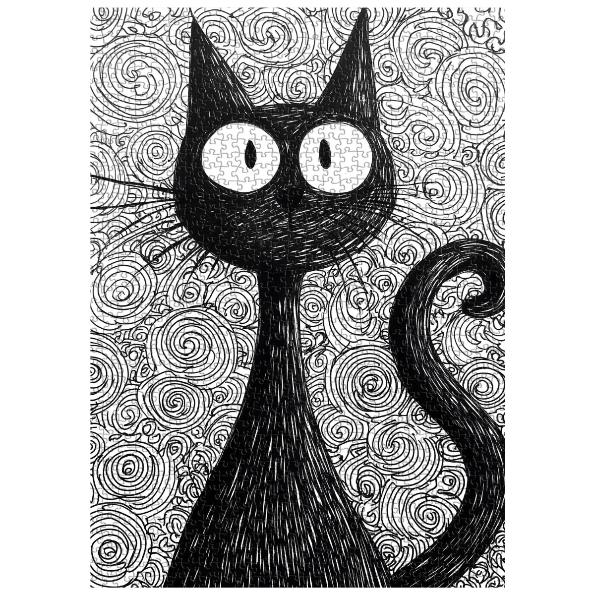 Whimsical Ink Cat Jigsaw Puzzle 1000 Pieces
