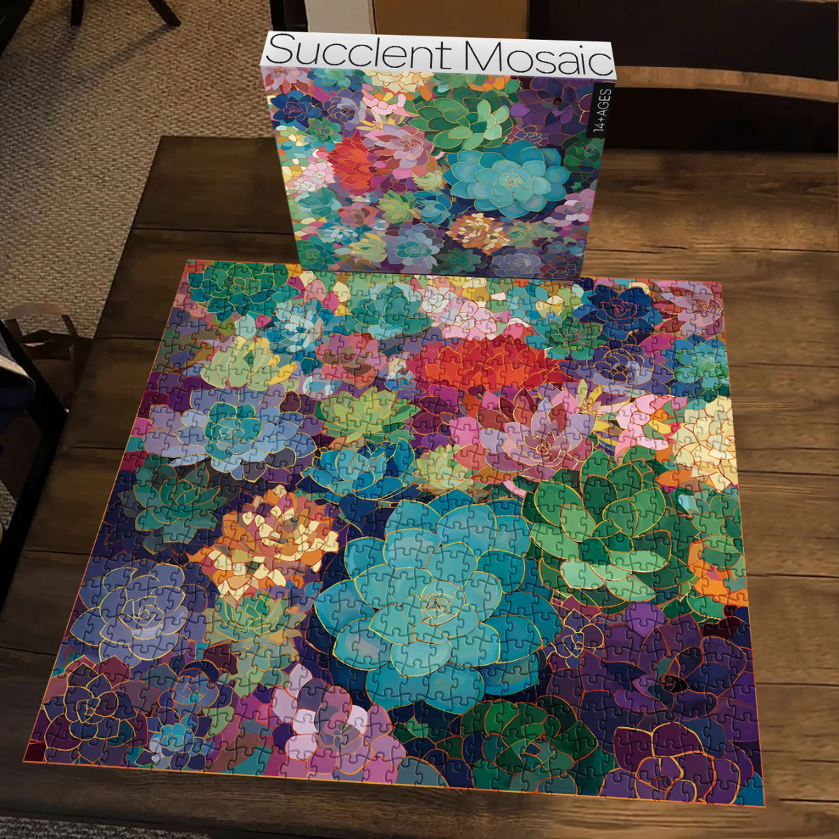 Succulent Mosaic Jigsaw Puzzle 1000 Pieces
