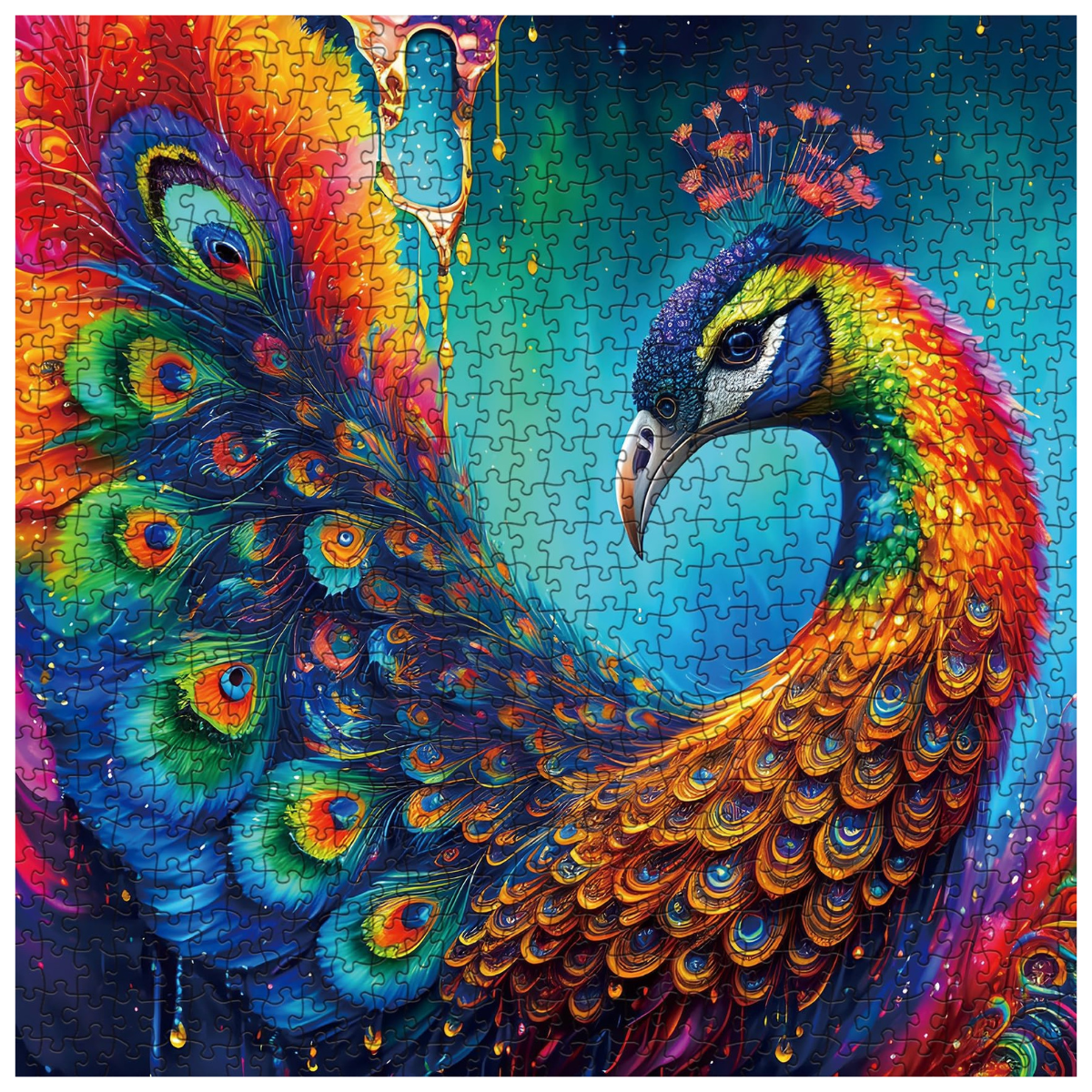 Colorful Peacock Jigsaw Puzzle 1000 Pieces