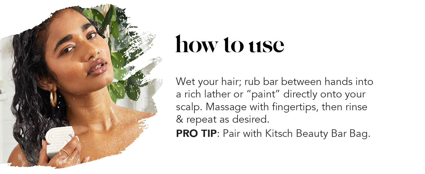 Kitsch Ultra Sensitive 2-in-1 Shampoo Bar and Body Wash Bar Soap | 5-Ingredient Formula Hair Care & Body Care - Fragrance Free & Vegan for Sensitive Scalp & Skin - Made in the USA