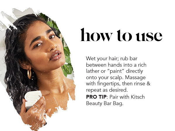 Kitsch Ultra Sensitive 2-in-1 Shampoo Bar and Body Wash Bar Soap | 5-Ingredient Formula Hair Care & Body Care - Fragrance Free & Vegan for Sensitive Scalp & Skin - Made in the USA