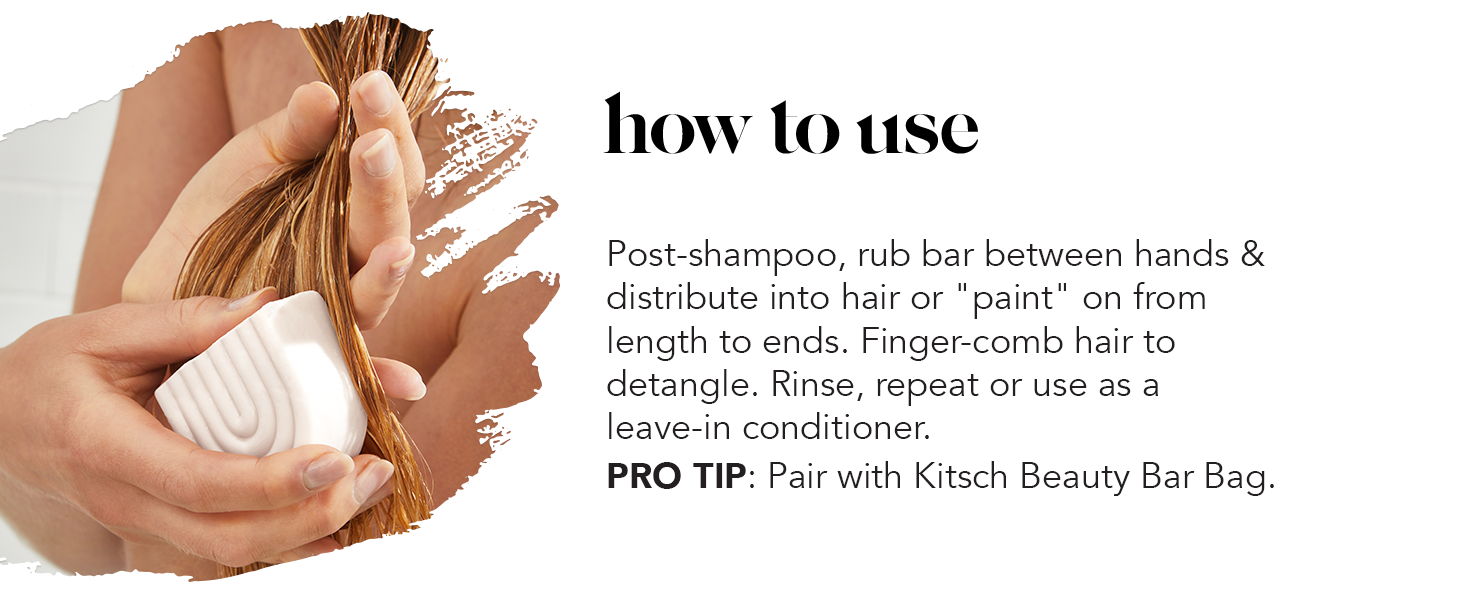 Kitsch Ultra Sensitive 2-in-1 Conditioner Bar & Shaving Soap | Moisturizing & Anti-Irritation Bar Soap for Sensitive Scalp & Skin - 5 Ingredients Only, Scent Free Hair Care & Body Care