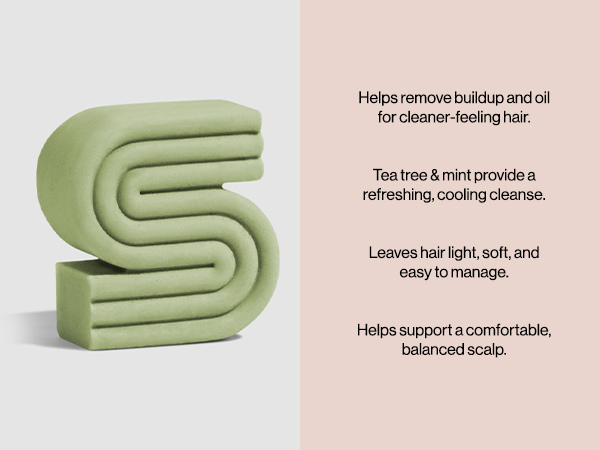 Kitsch Clarifying Tea Tree & Mint Shampoo Bar Soap - Made in USA - Clarifying Shampoo for Build-Up Removal - Hair Shampoo for Women and Men for Scalp & Oil Control - Vegan Hair Care
