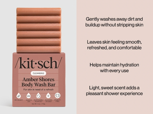 Kitsch Amber Shores Body Wash Bar Soap - Made in USA - 113g
