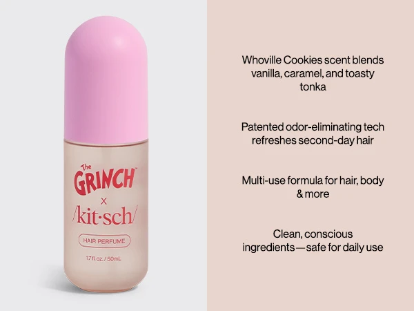 Kitsch Hair Perfume for Women &ndash; Hair Spray & Body Mist &ndash; 50mL - Warm Cookie-Scented Hug &ndash; Clean, Deodorizing & Patented Odor-Eliminating Technology &ndash; Freshen Hair, Body & Pillows