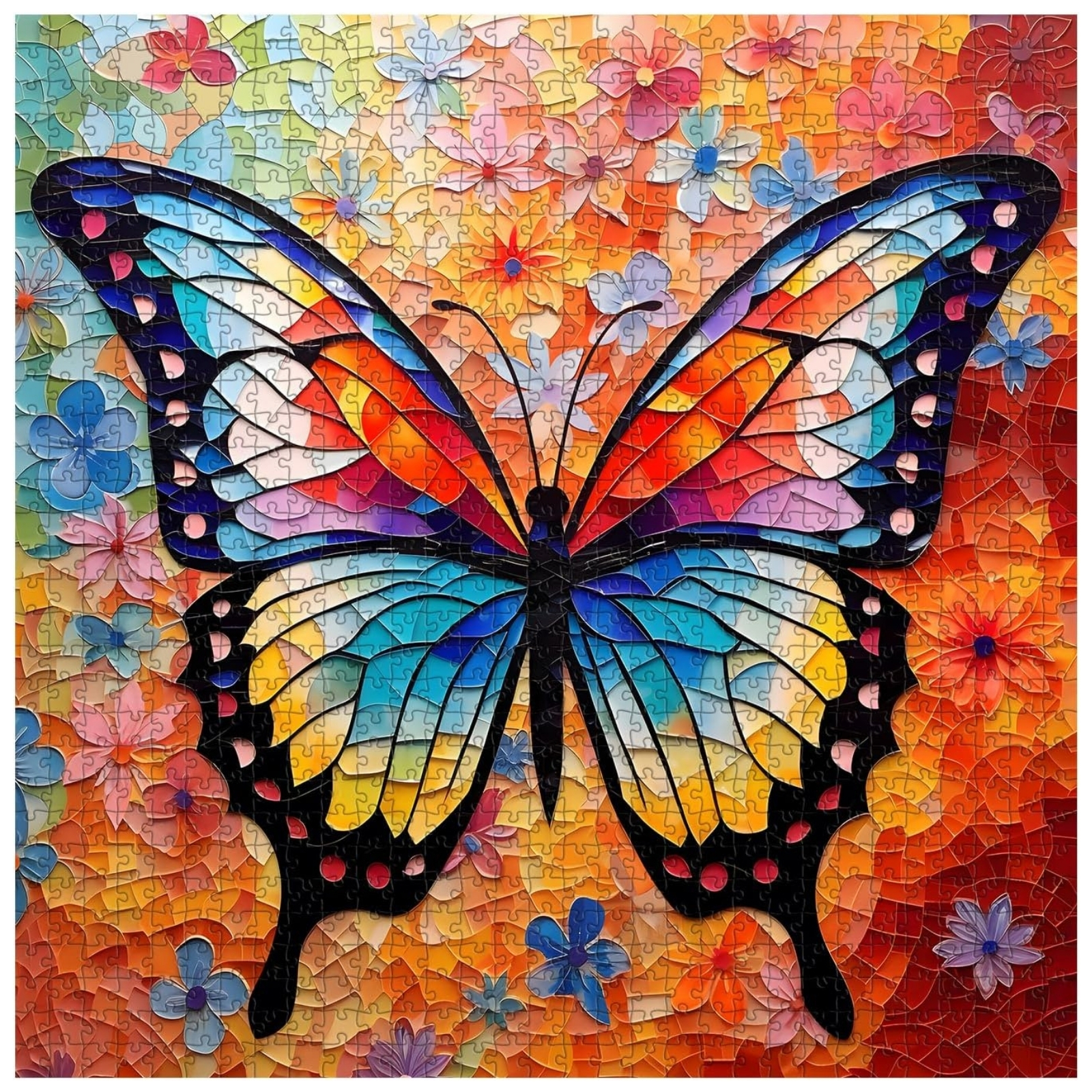 Mosaic Butterfly Art 1000 Piece Jigsaw Puzzle for Adults - Each piece is crafted with precision and care