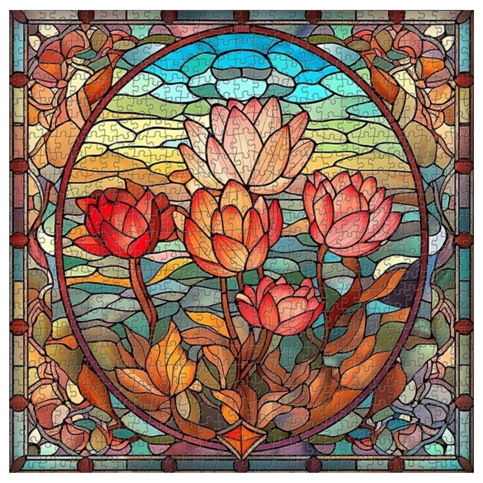 Artistic Florals 1000 Piece Jigsaw Puzzle for Adults