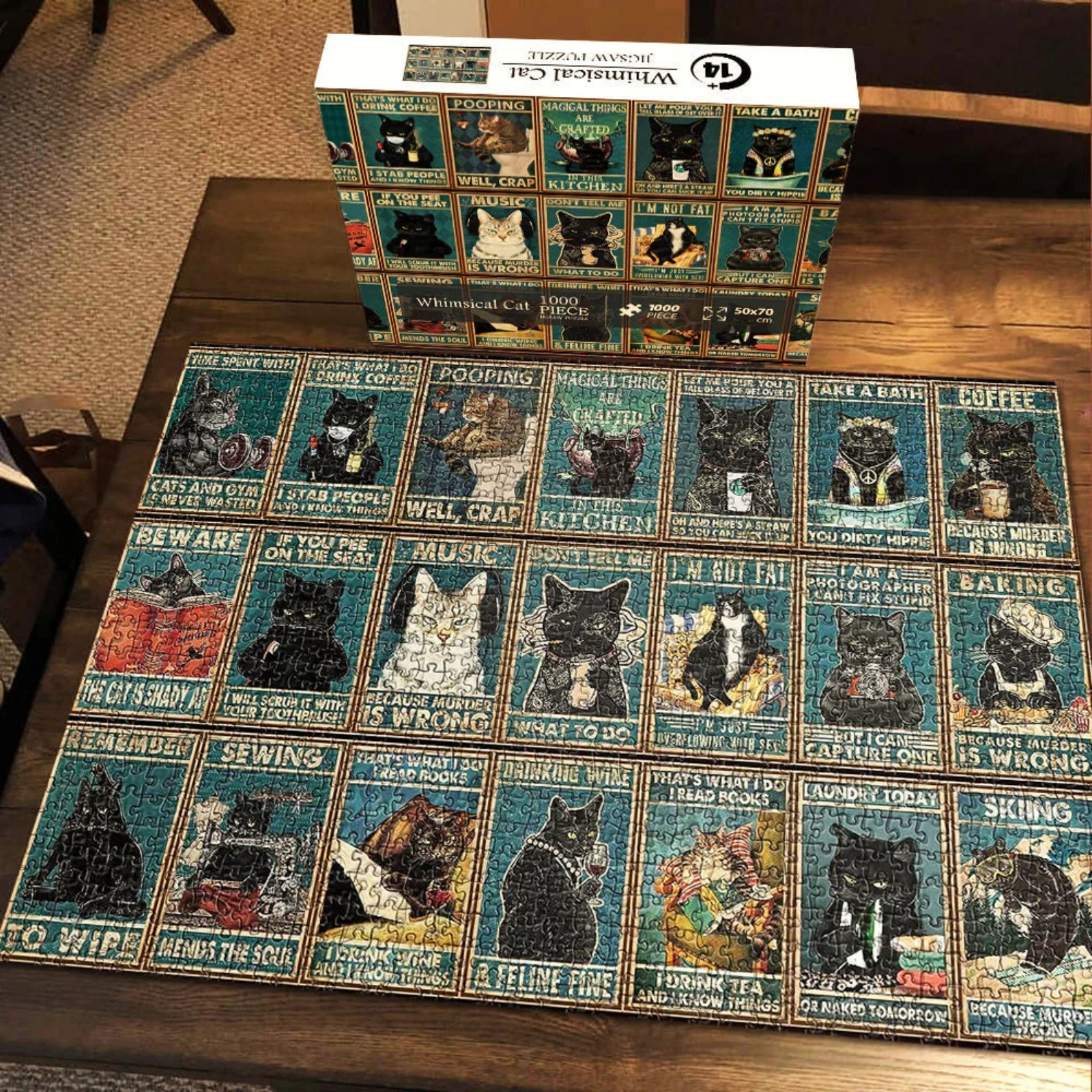 Whimsical Cat 1000 Piece Jigsaw Puzzle for Adults