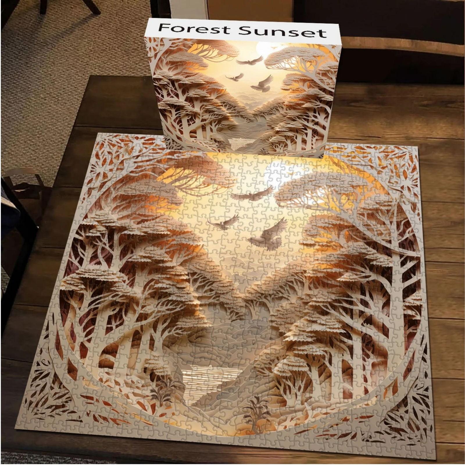 Forest Sunset 1000 Piece Jigsaw Puzzle for Adults