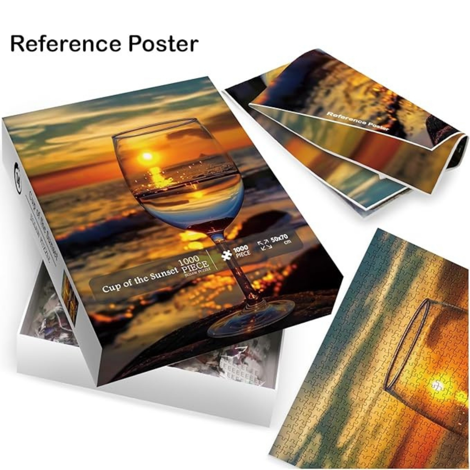 Cup of the Sunset 1000 Piece Jigsaw Puzzle for Adults: Dimensions: 50 x 70cm, Box includes: 1000 piece puzzle, a durable box, and a Reference poster.