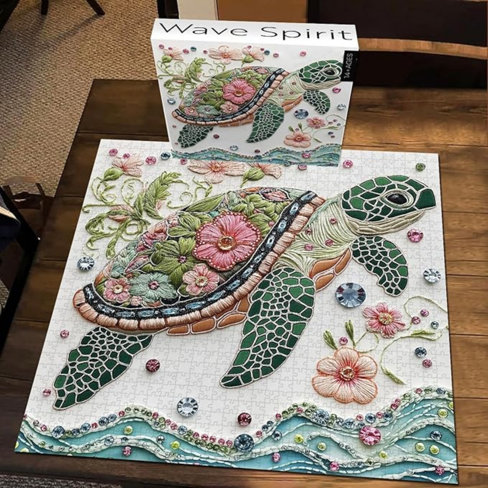 Wave Spirit 1000 piece jigsaw puzzle - Completed with Box