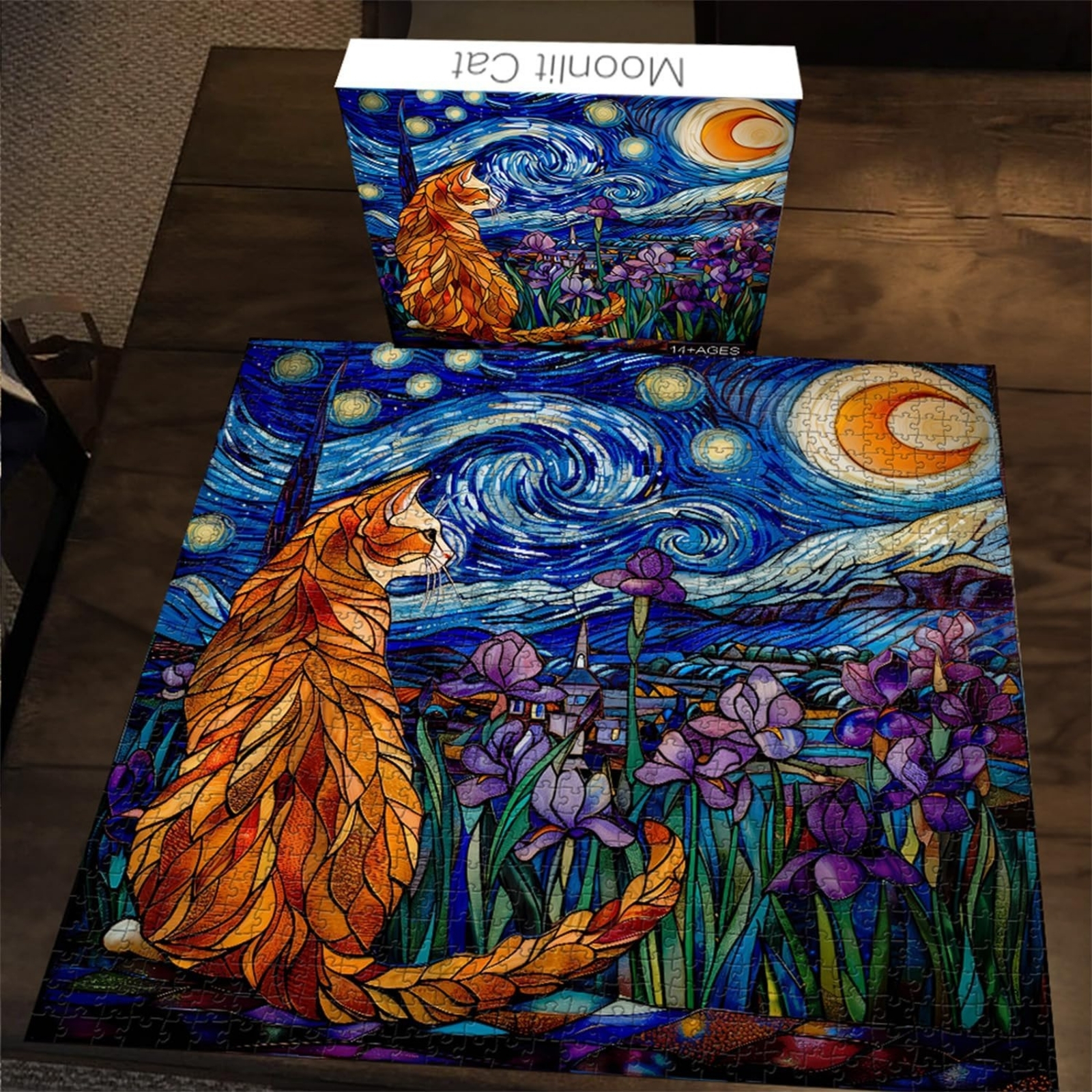 Moonlit Cat 1000 Piece Jigsaw Puzzle for Adults