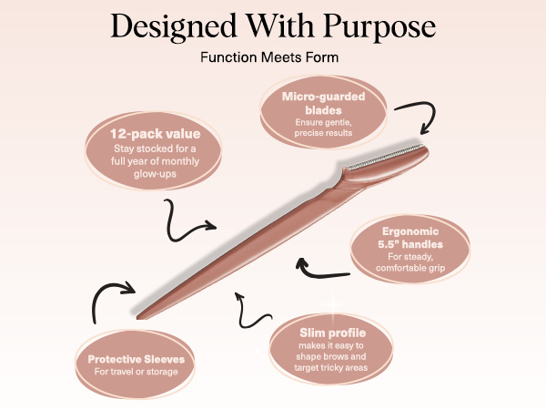 Kitsch Dermaplaning Tool - Razor for Face & Eyebrow 12pc Set - Terracotta