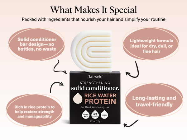 Kitsch Rice Water Conditioner Bar For Hair Growth